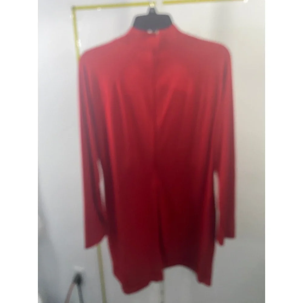 Michael Kors Red Twist Neck Cutout Long‎ Sleeve Mini Dress XL New
